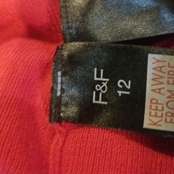 F&F Size 12 Red Cardigan Sweater Bishop Sleeves - Picture 7 of 7